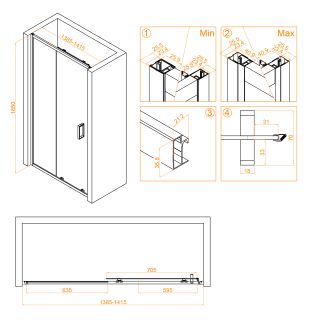 Душевая дверь RGW CL-14B 32091414-14 140см чёрный